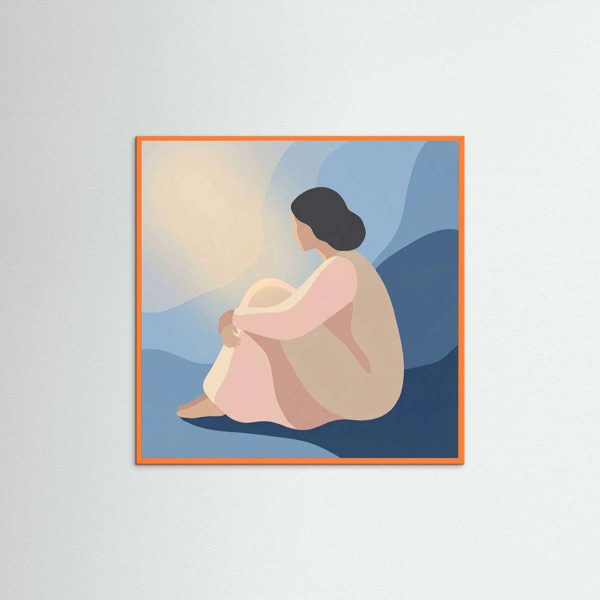 Orange Wood Square Quiet Contemplation