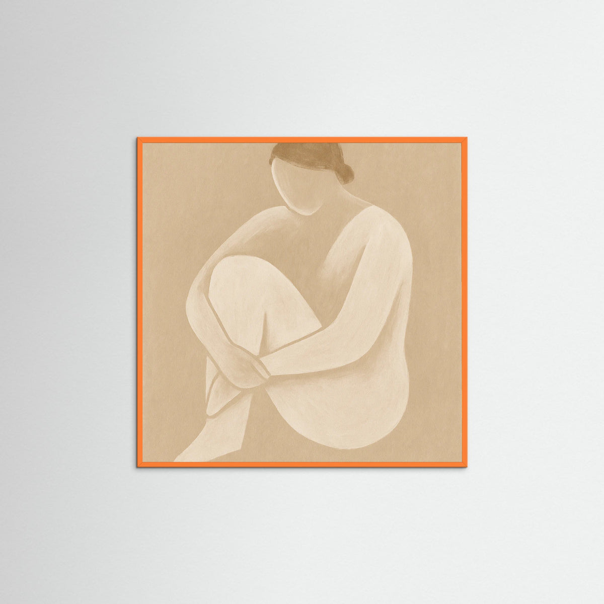 Orange Wood Square Quiet Lines