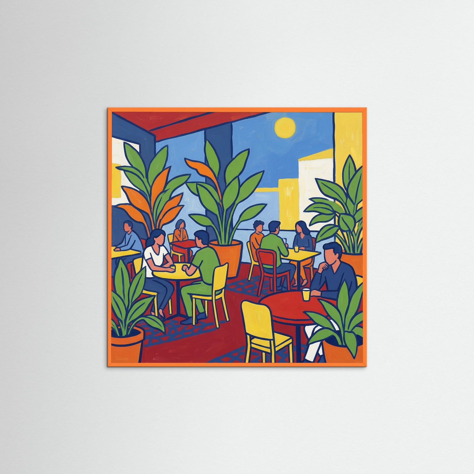 Orange Wood Square Red Interior Stillness