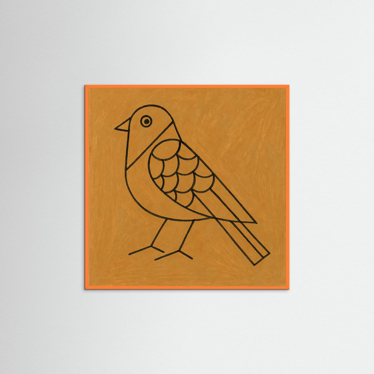 Orange Wood Square Resting Figure