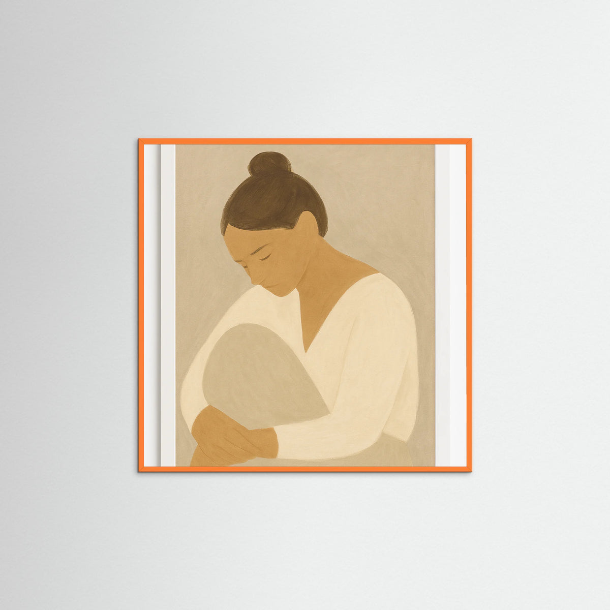 Orange Wood Square Resting Mind