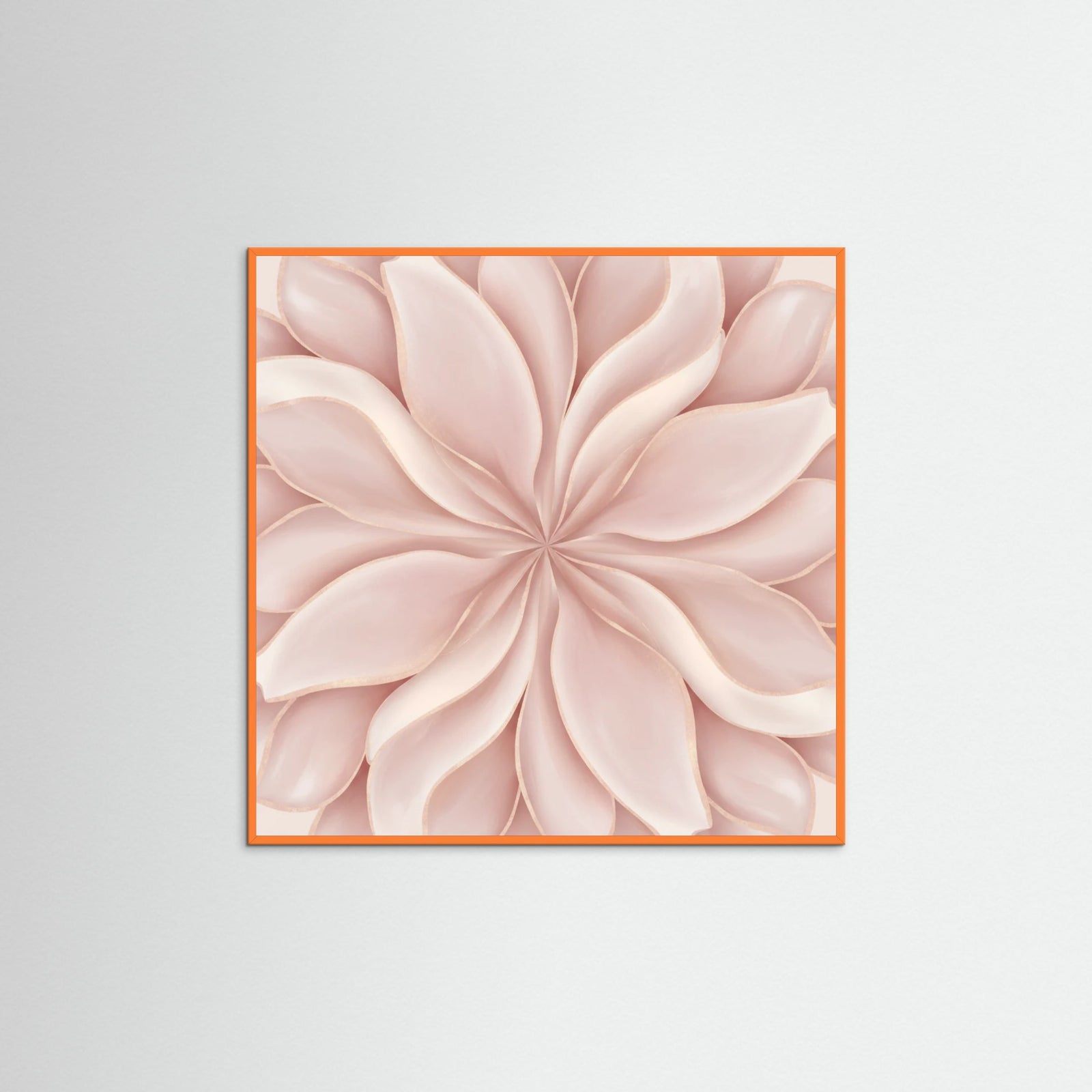 Orange Wood Square Rose Embrace