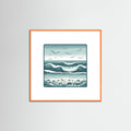 Orange Wood Square Silent Waves
