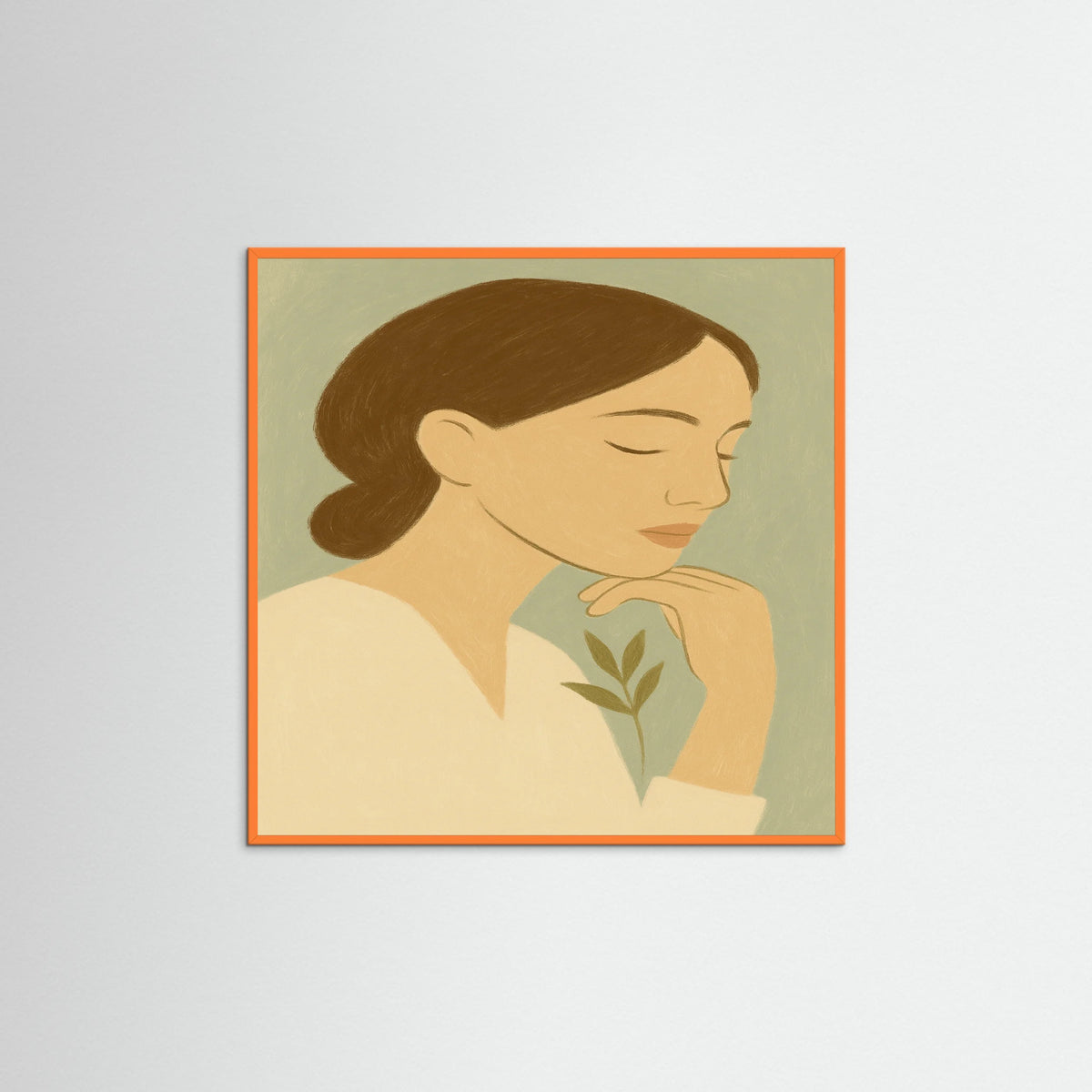 Orange Wood Square Soft gaze