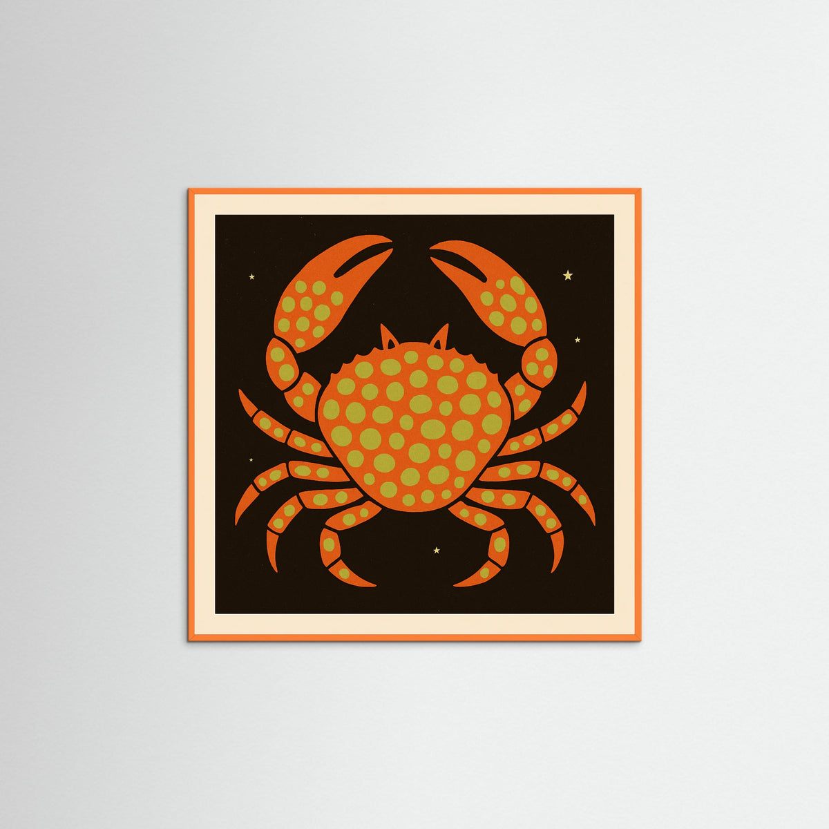 Orange Wood Square Spotted Crab
