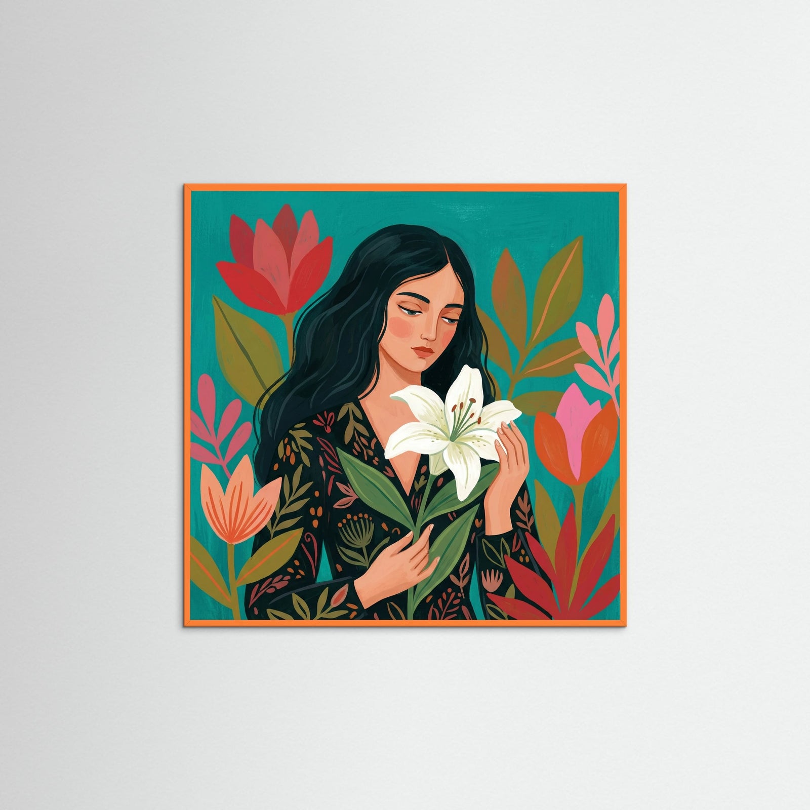 Orange Wood Square Spring Portrait