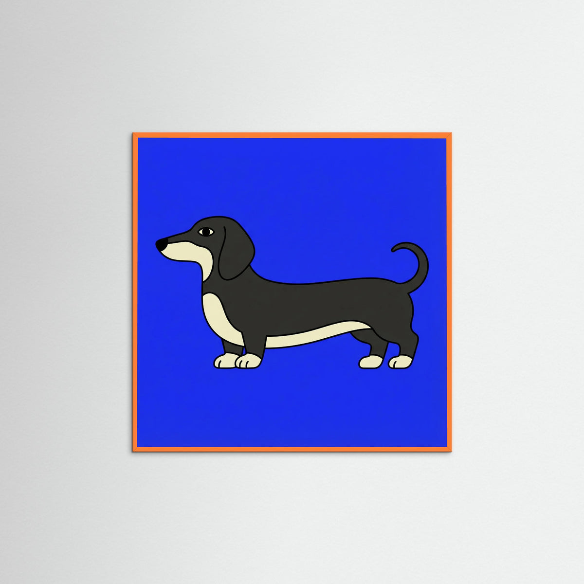 Orange Wood Square Strolling Tuxedo Cat