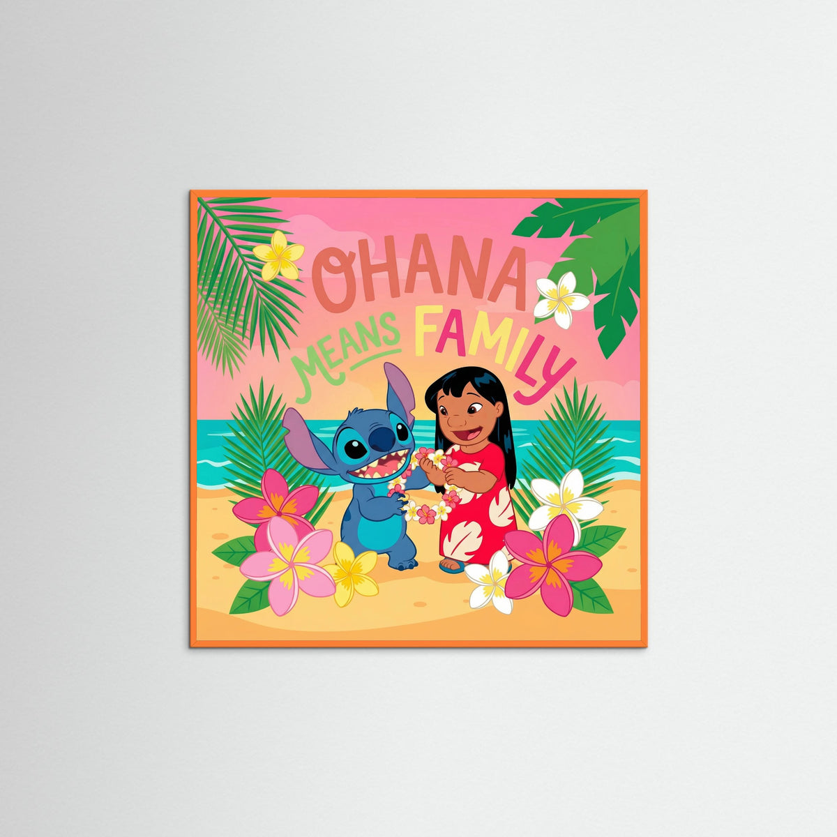 Orange Wood Square Tropical Kindness