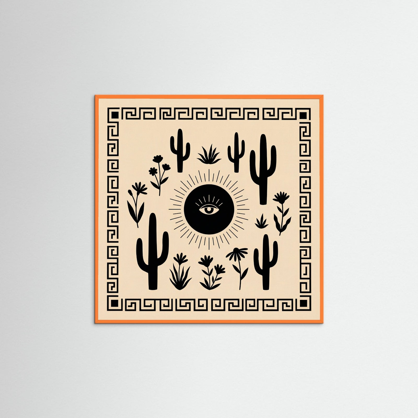 Orange Wood Square Tropical Mystique