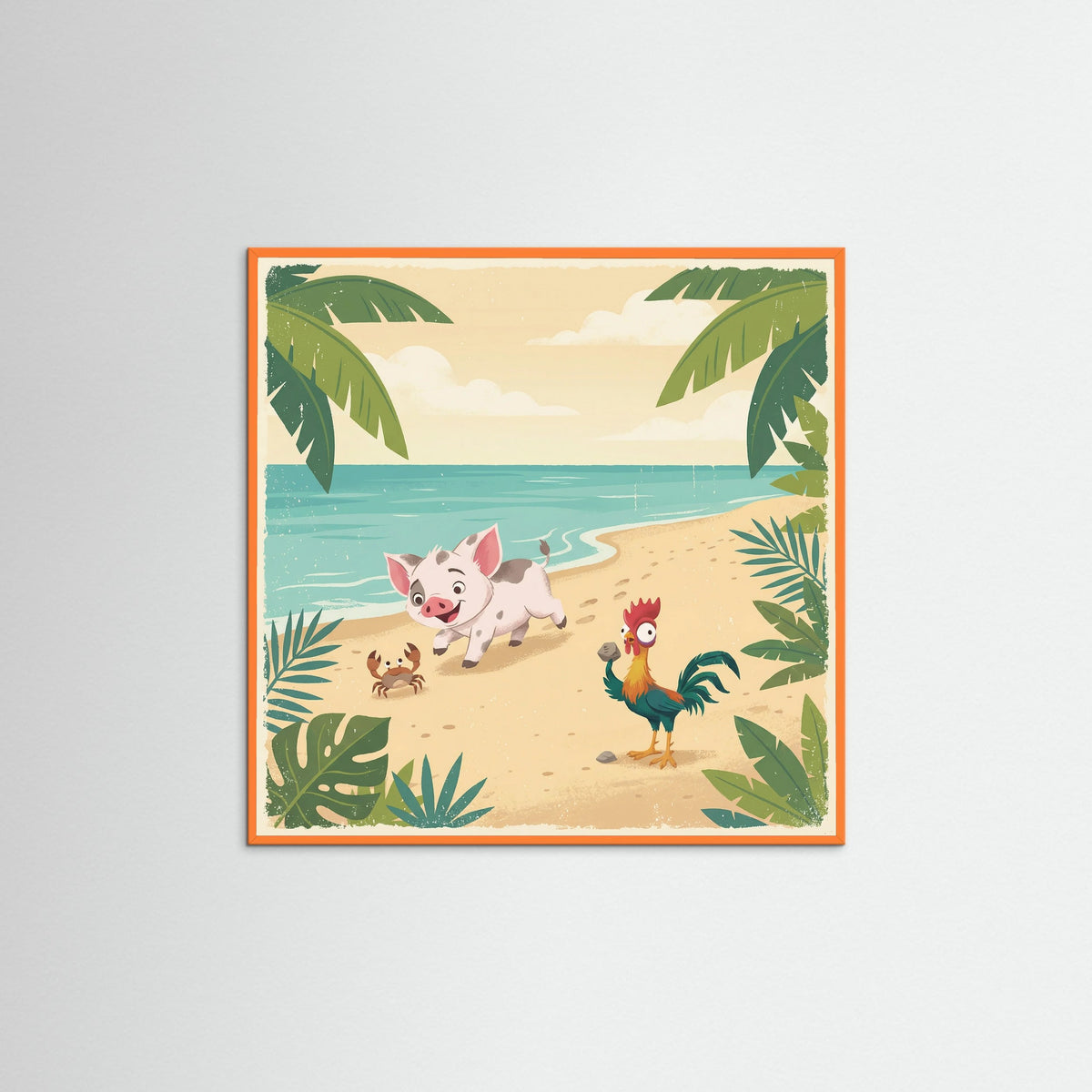 Orange Wood Square Tropical Origins