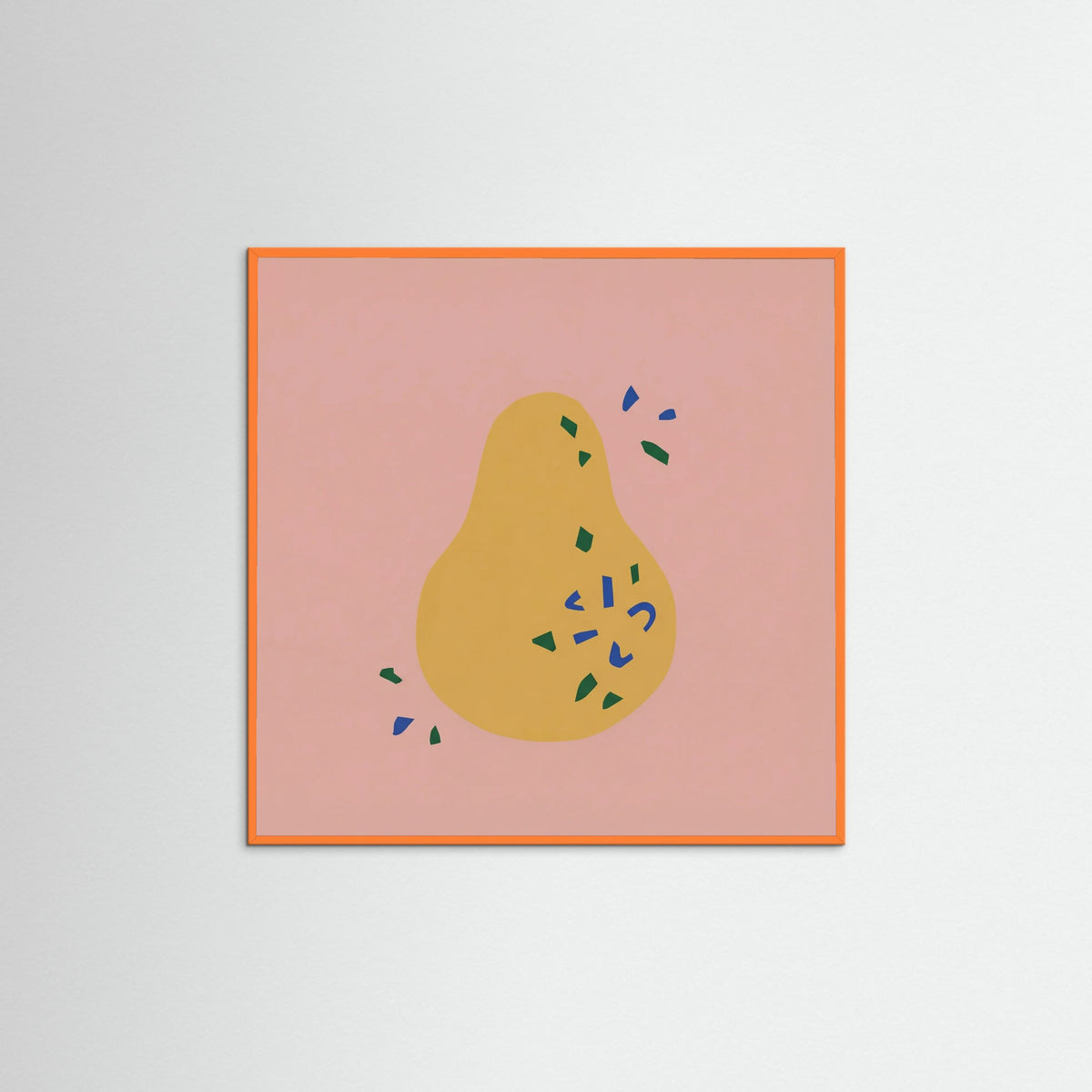 Orange Wood Square Vase Abstraction