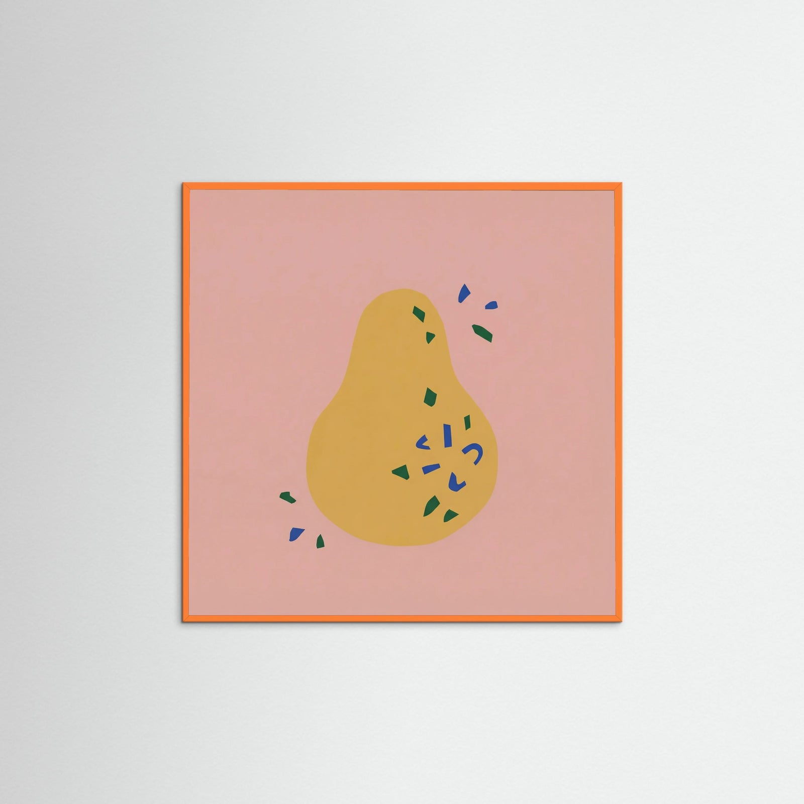 Orange Wood Square Vase Abstraction