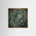 Orange Wood Square Verdant Depths