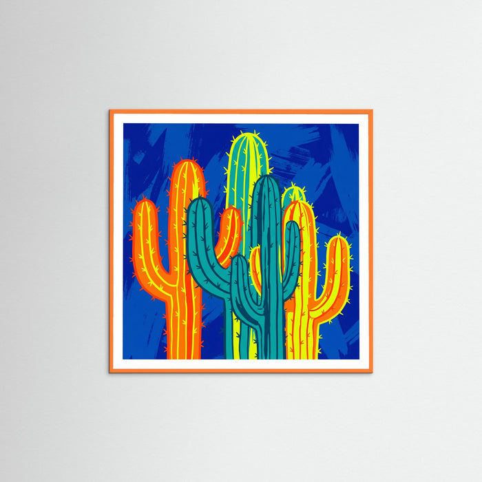 Orange Wood Square Vibrant Pop Blooms