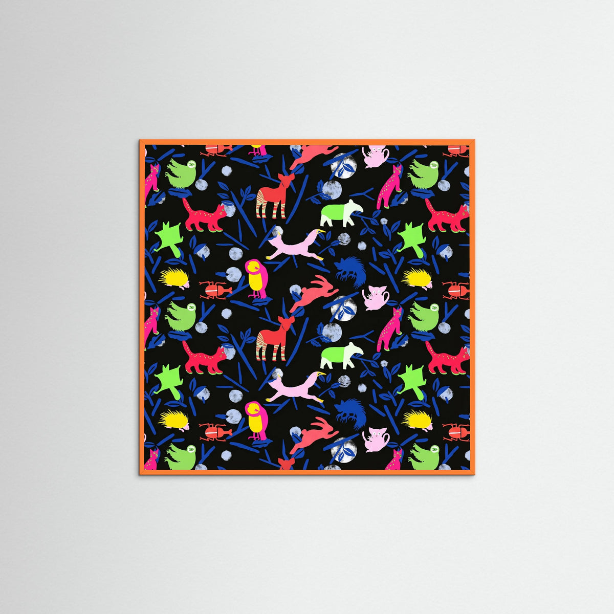 Orange Wood Square Whimsical Nocturne