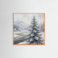 Orange Wood Square Winter Serenity