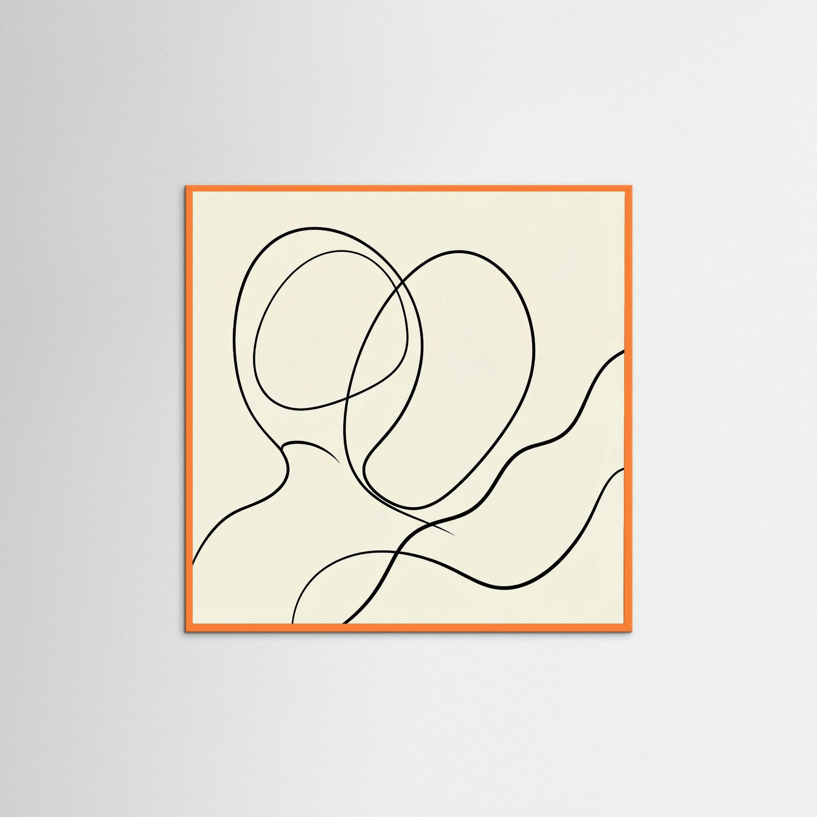 Orange Wood Square Woven Paths