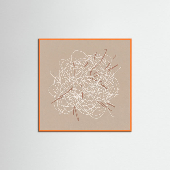 Orange Wood Square Woven Threads