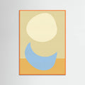 Orange Wood Stacked Ovals in Soft Yellow and Light Blue Poster