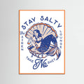 Orange Wood Stay Salty Siren Lounge Pin-Up Mermaid Poster