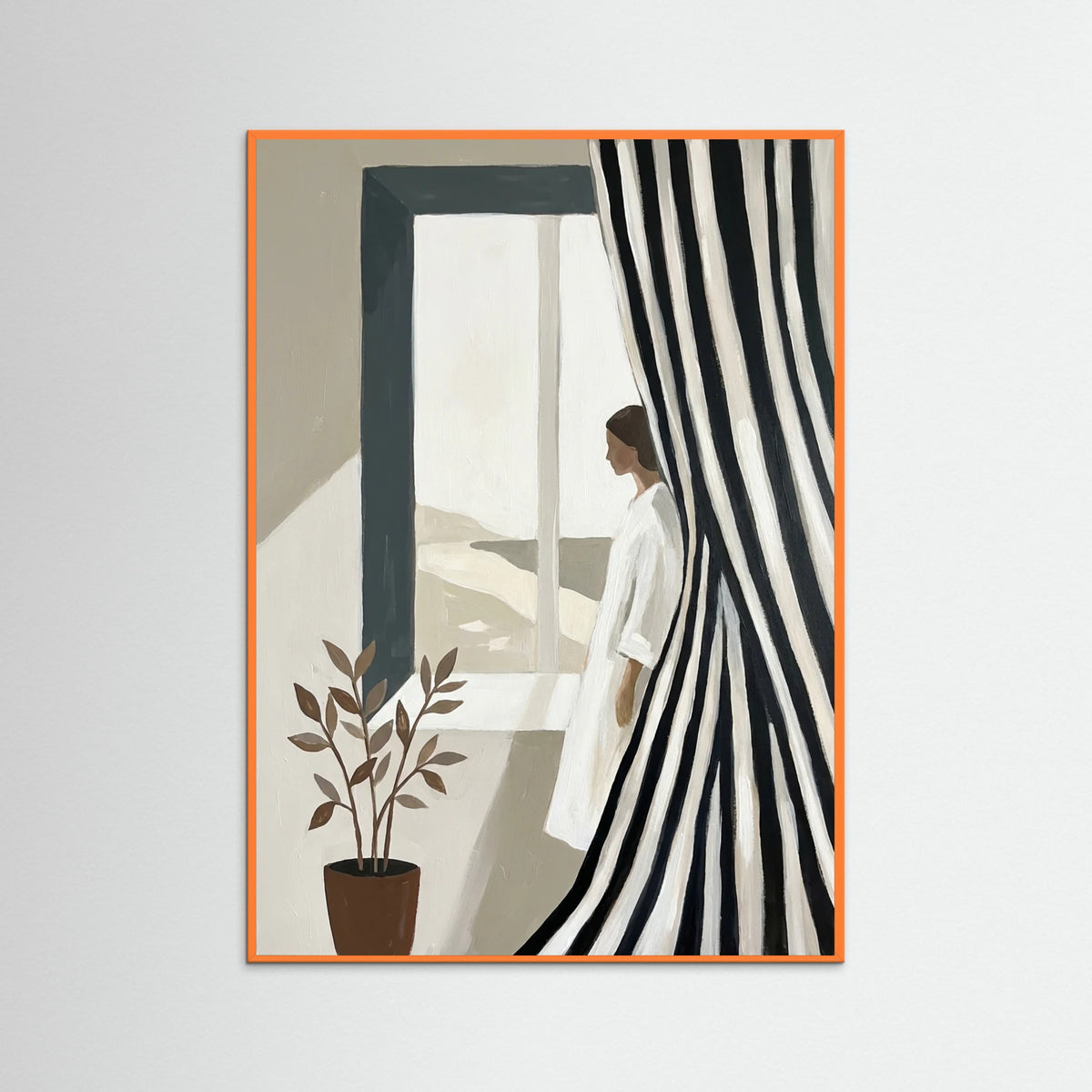 Orange Wood Striped Contemplation