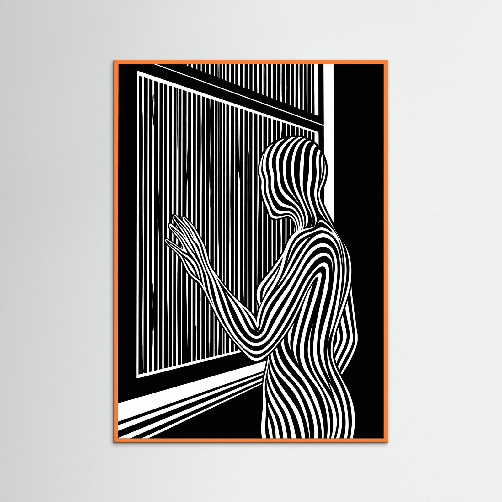 Orange Wood Striped Contemplation