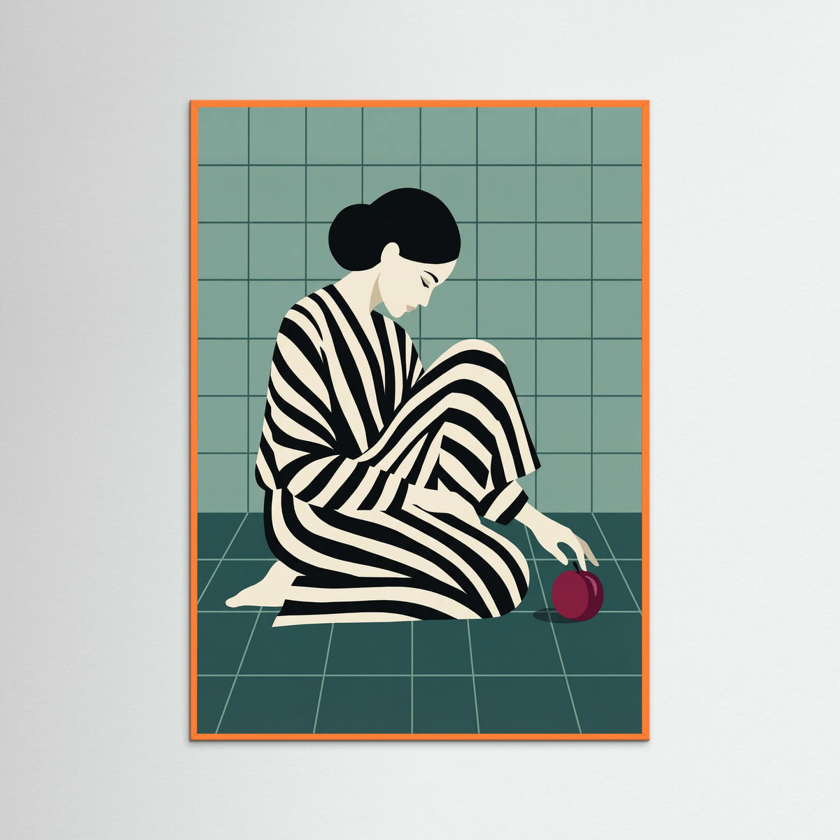 Orange Wood Striped Contemplation