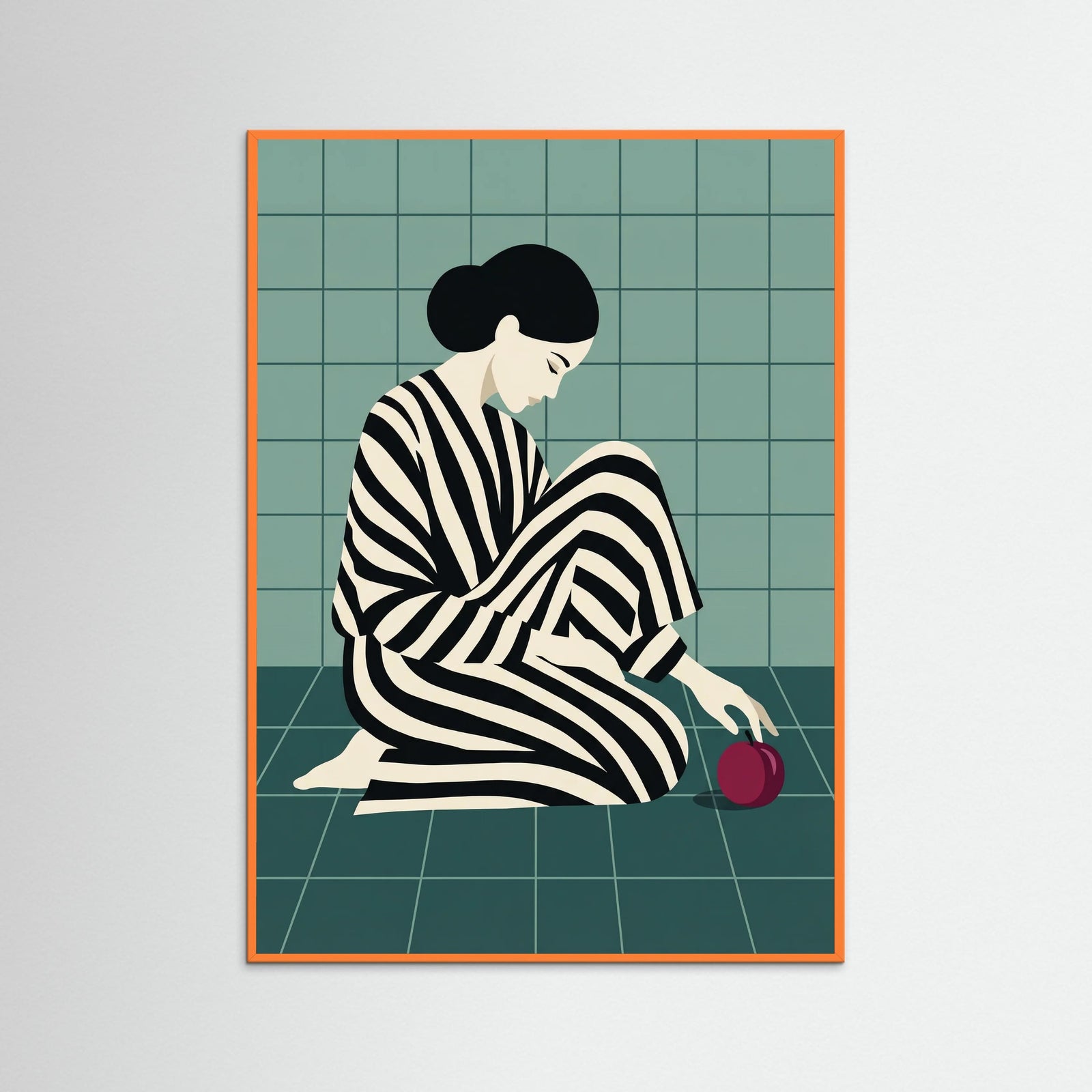 Orange Wood Striped Contemplation