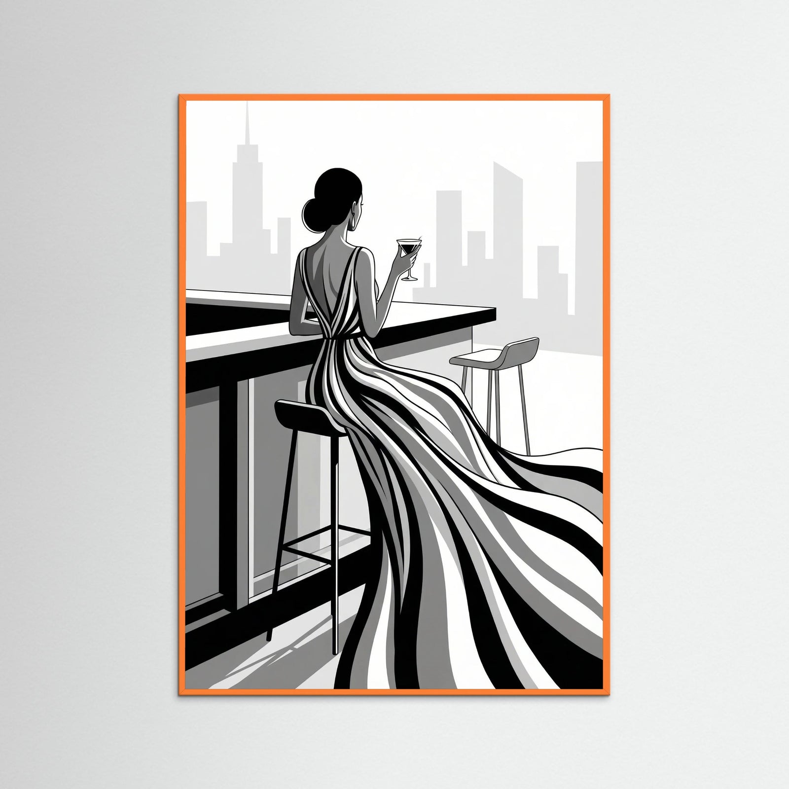 Orange Wood Striped Elegance