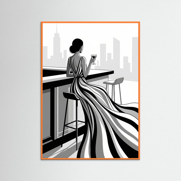 Orange Wood Striped Elegance