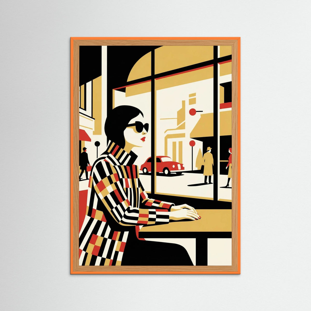 Orange Wood Striped Serenity Beige