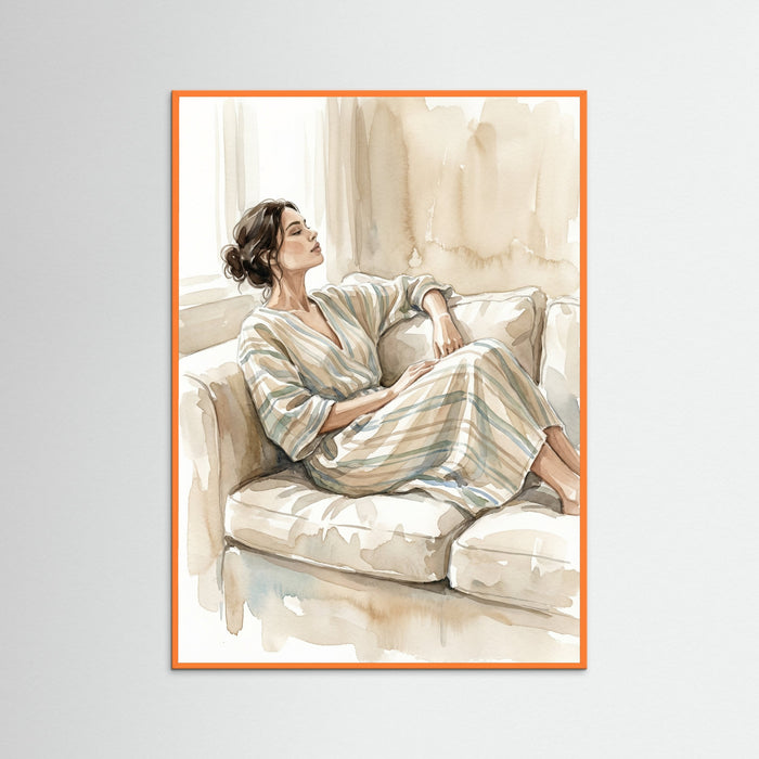 Orange Wood Striped Serenity Beige