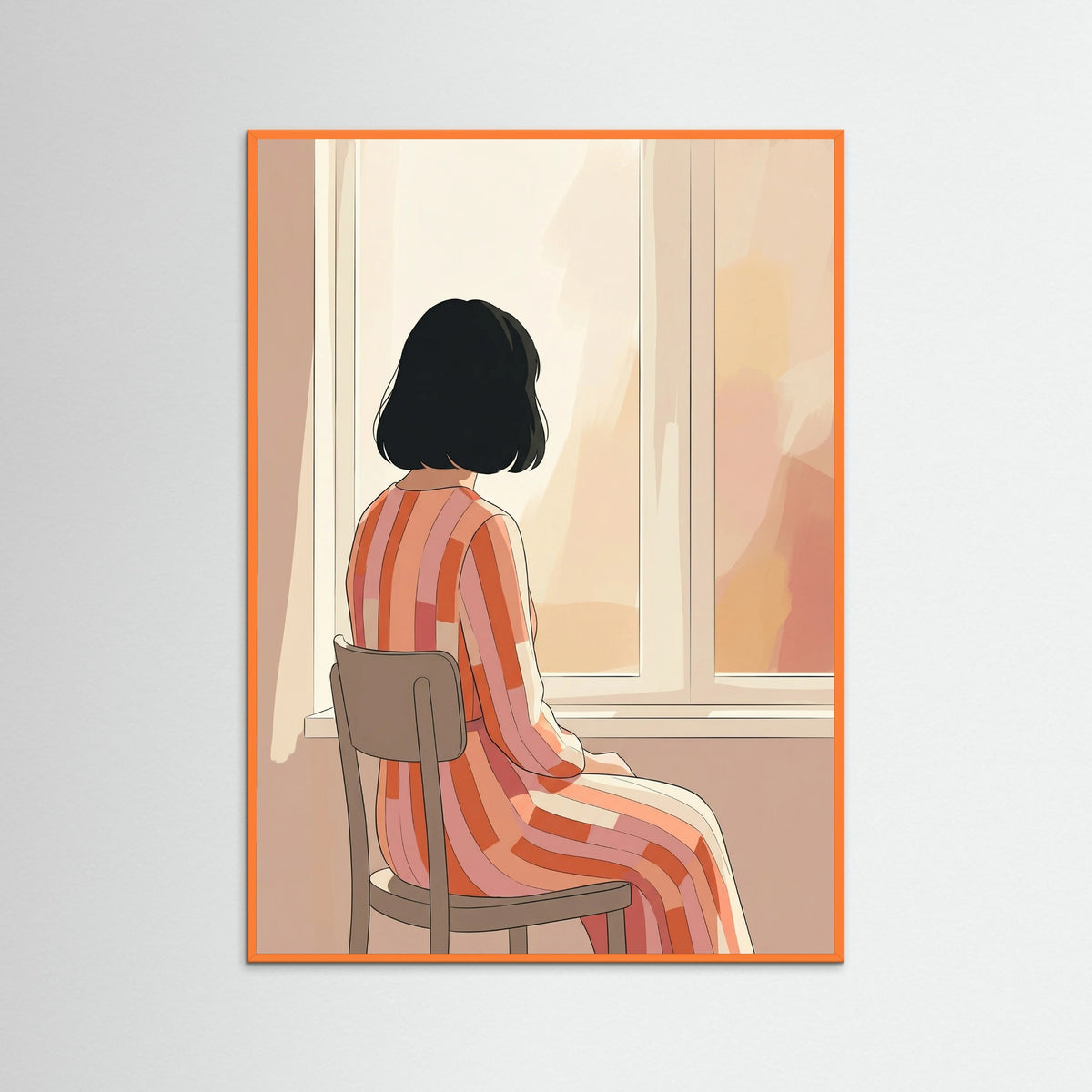 Orange Wood Striped Serenity Pink