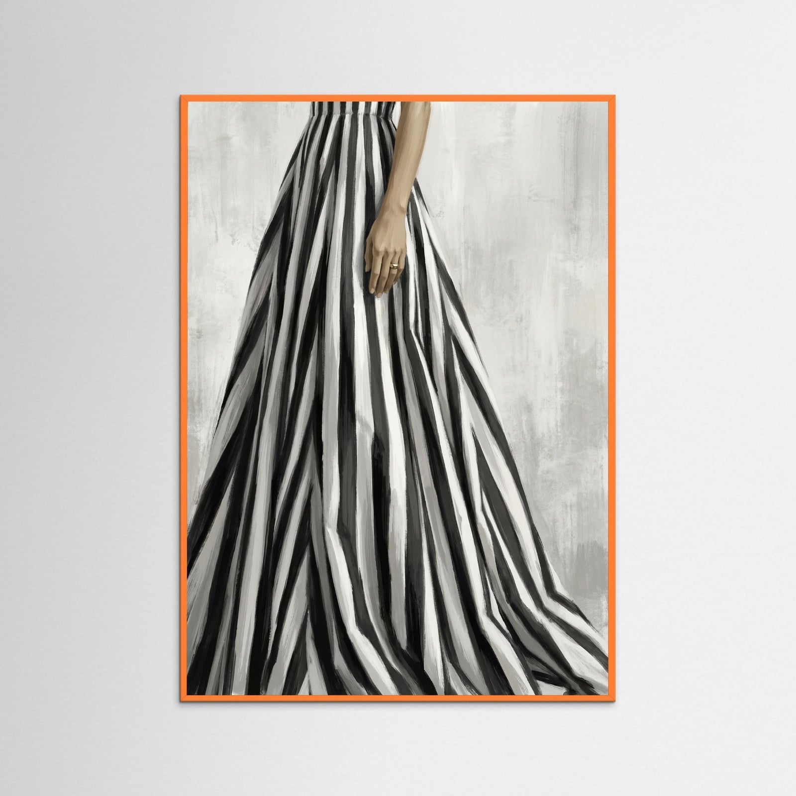 Orange Wood Striped Silhouette Black