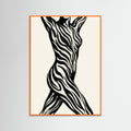 Orange Wood Striped Silhouette Black