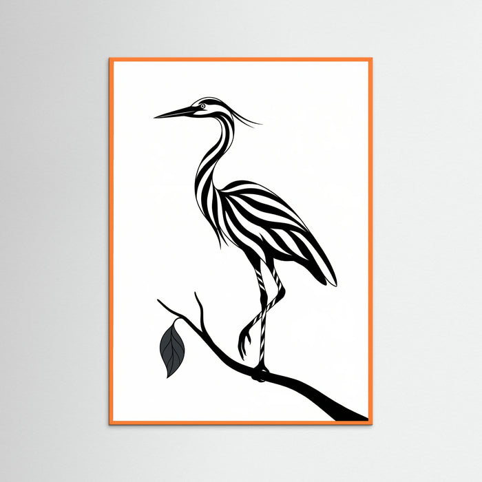Orange Wood Striped Silhouette Black