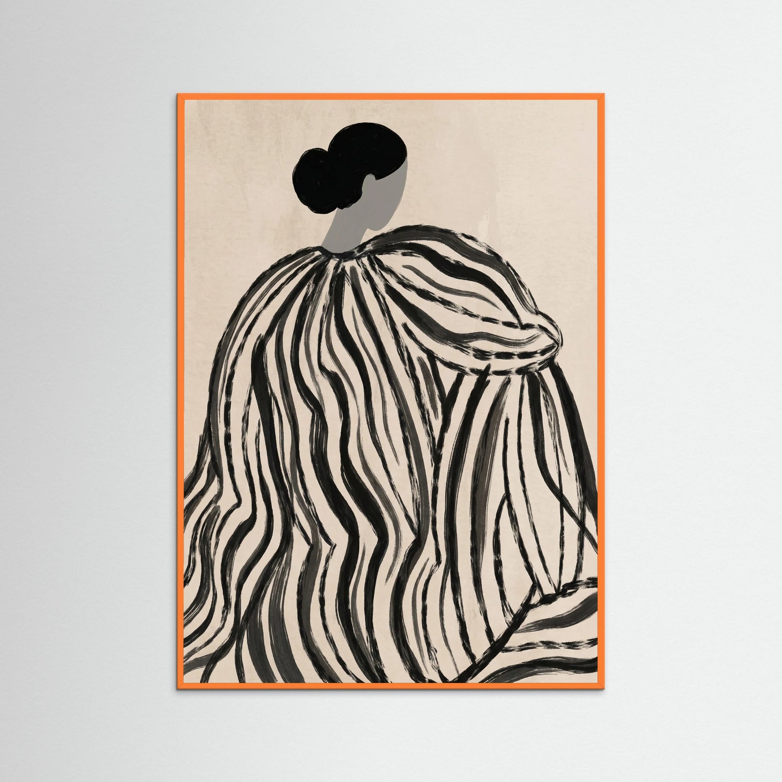 Orange Wood Striped Silhouette