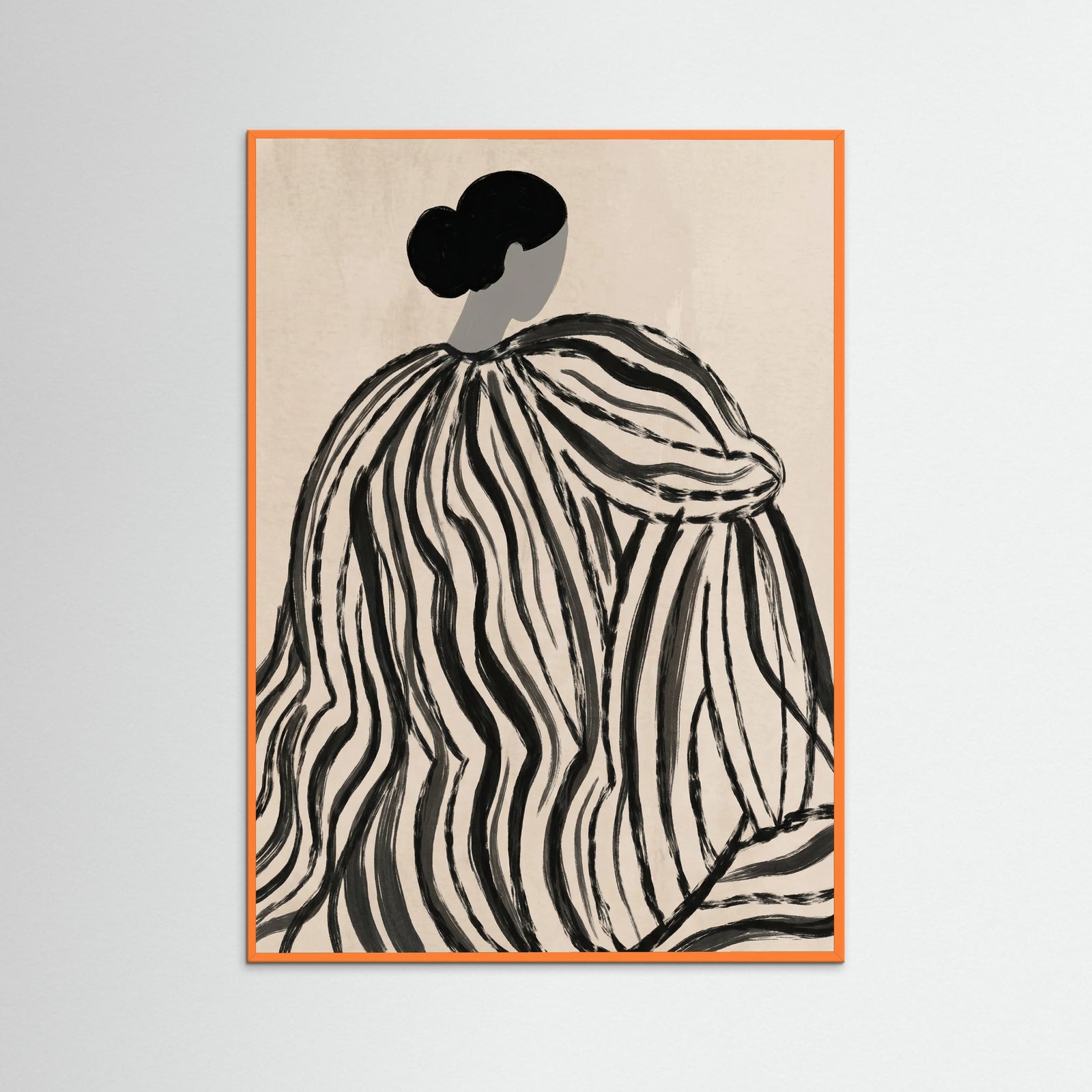 Orange Wood Striped Silhouette