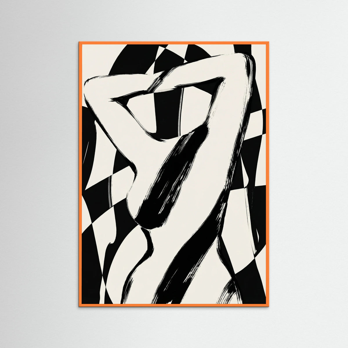 Orange Wood Striped Silhouette