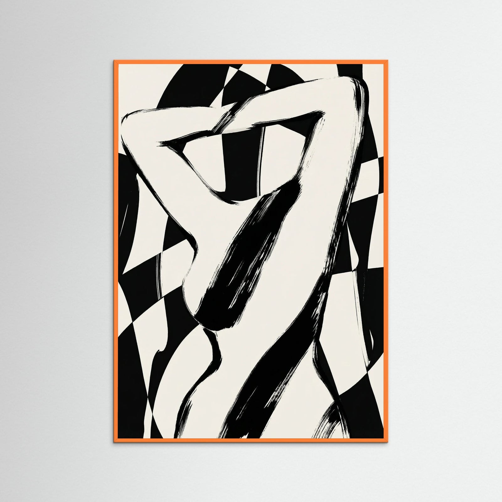 Orange Wood Striped Silhouette