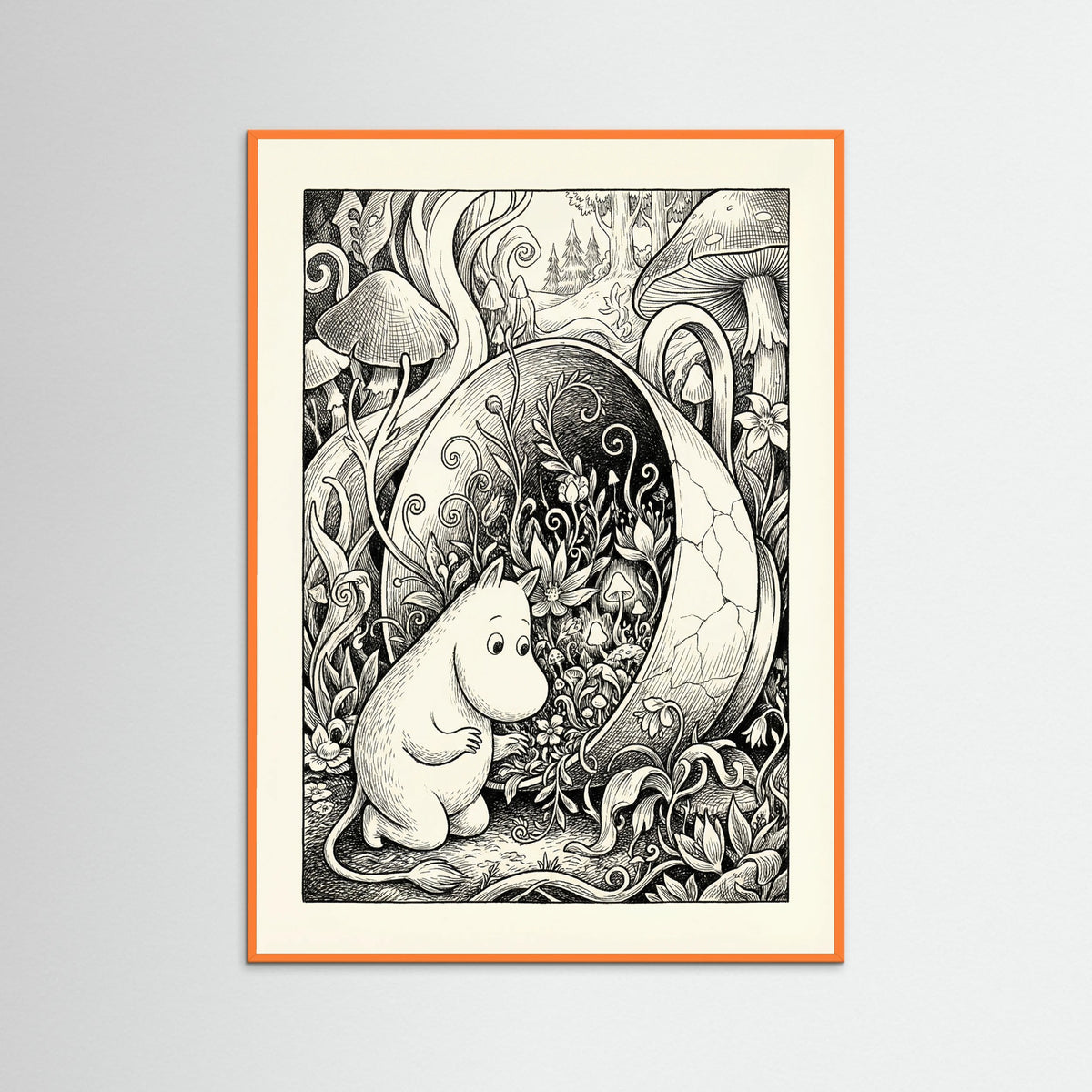 Orange Wood Submerged Moomin Home