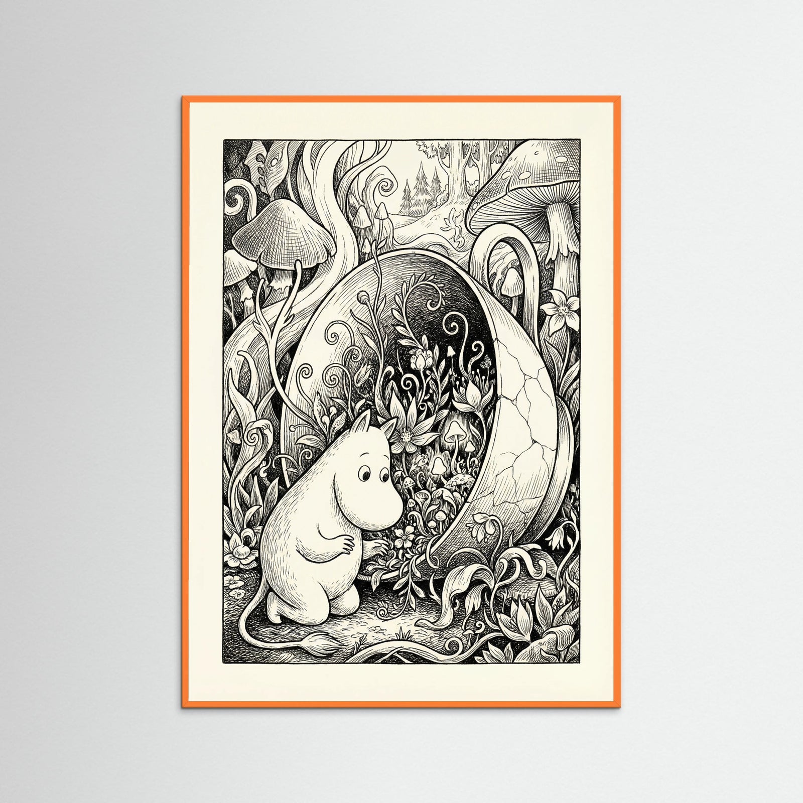 Orange Wood Submerged Moomin Home