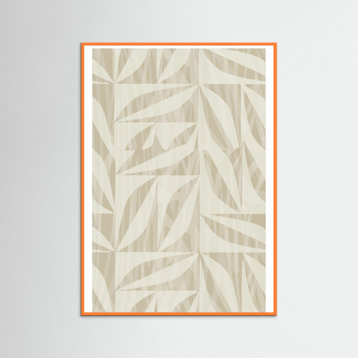 Orange Wood Subtle Botanical Pattern 2 Poster