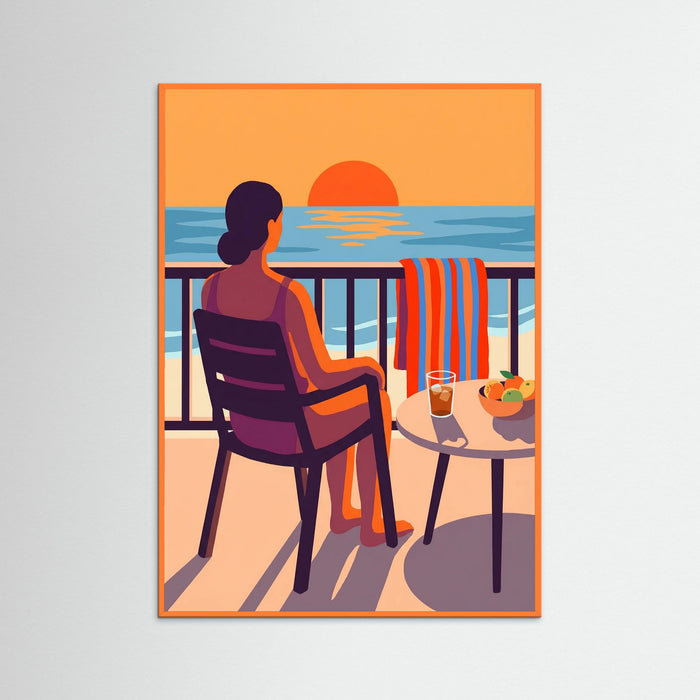 Orange Wood Summer Poolside Reverie