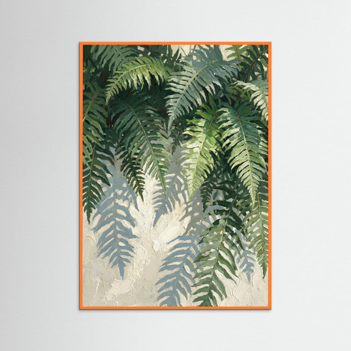 Orange Wood Sunlit Monstera Shadows