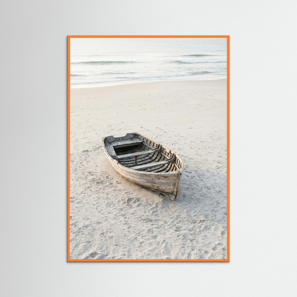 Orange Wood Sunlit Shore Path