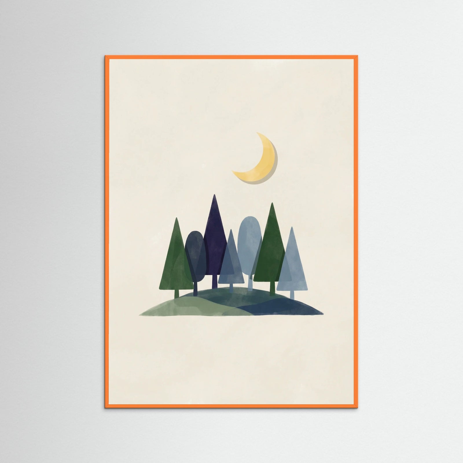 Orange Wood Sunny Hillside