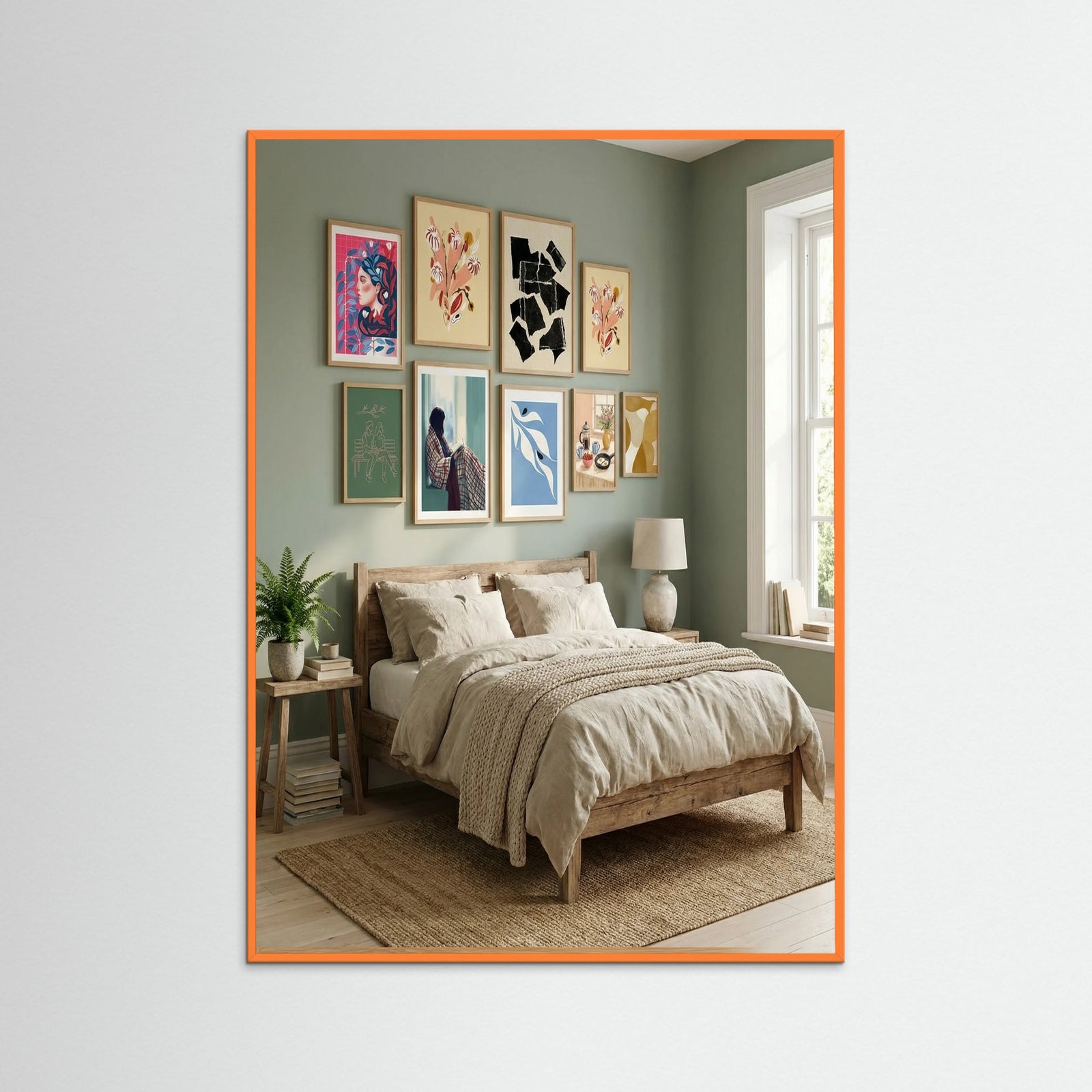 Orange Wood Sunny Morning Table