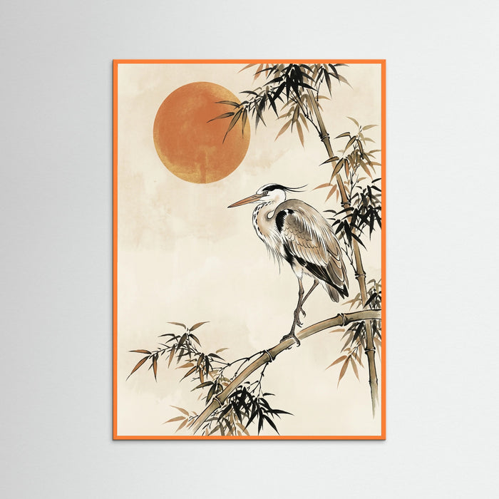 Orange Wood Sunrise Crane Flight