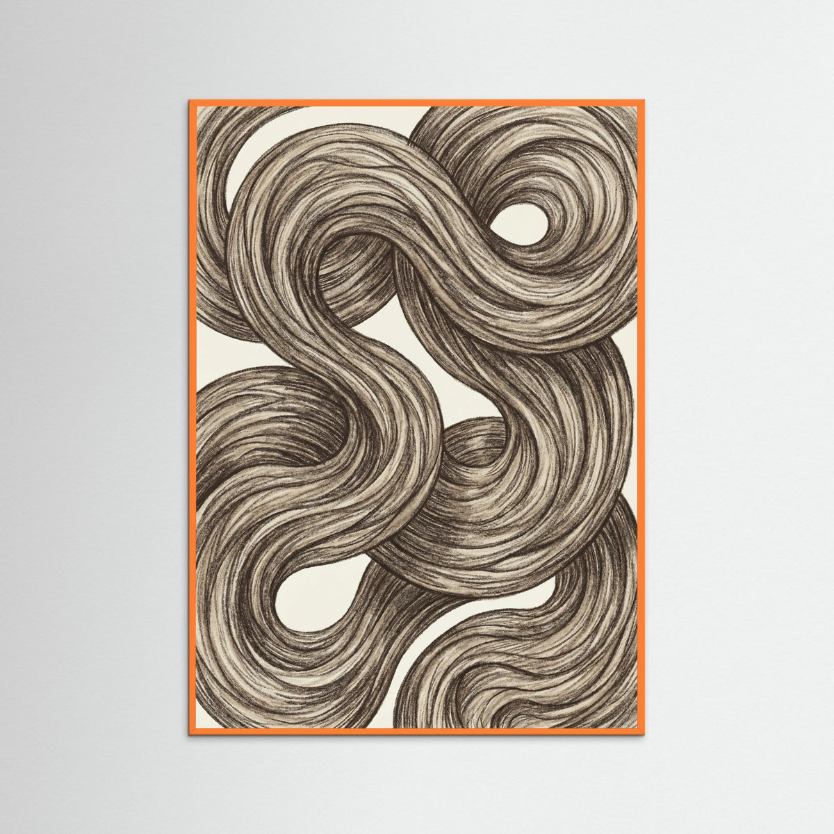 Orange Wood Swirling Organic Forms